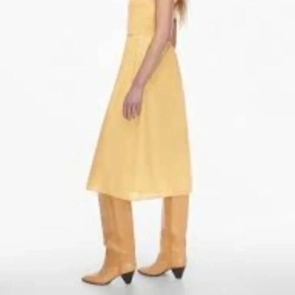 Wilfred Pink Reminisce Dress Smocked Midi Dress Ruffled  S - Picture 12 of 12